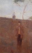 Arthur streeton Figures on a hillside,twilight oil painting artist